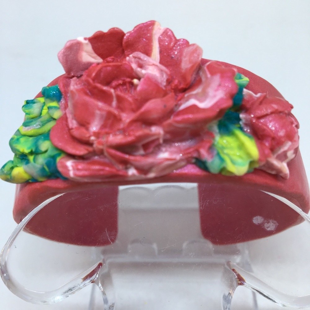 Handmade Polymer Clay Bracelet, Handmade Jewelry, Bangle Bracelet, Jewelry - Picture 2 of 8